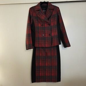 Doncaster Red and Black Plaid Blazer Set